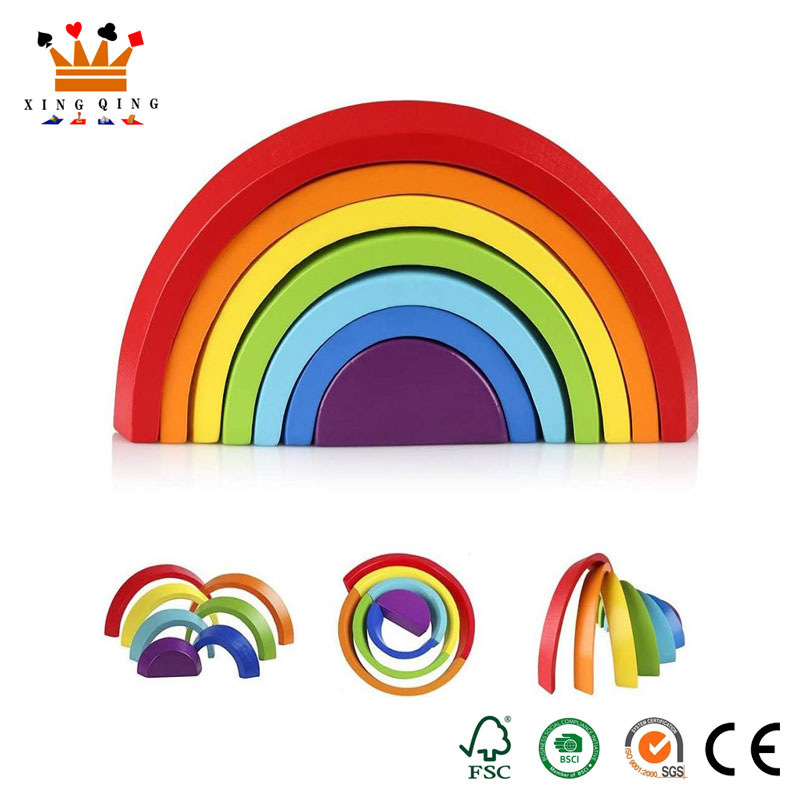 Set in legno da costruzione arcobaleno